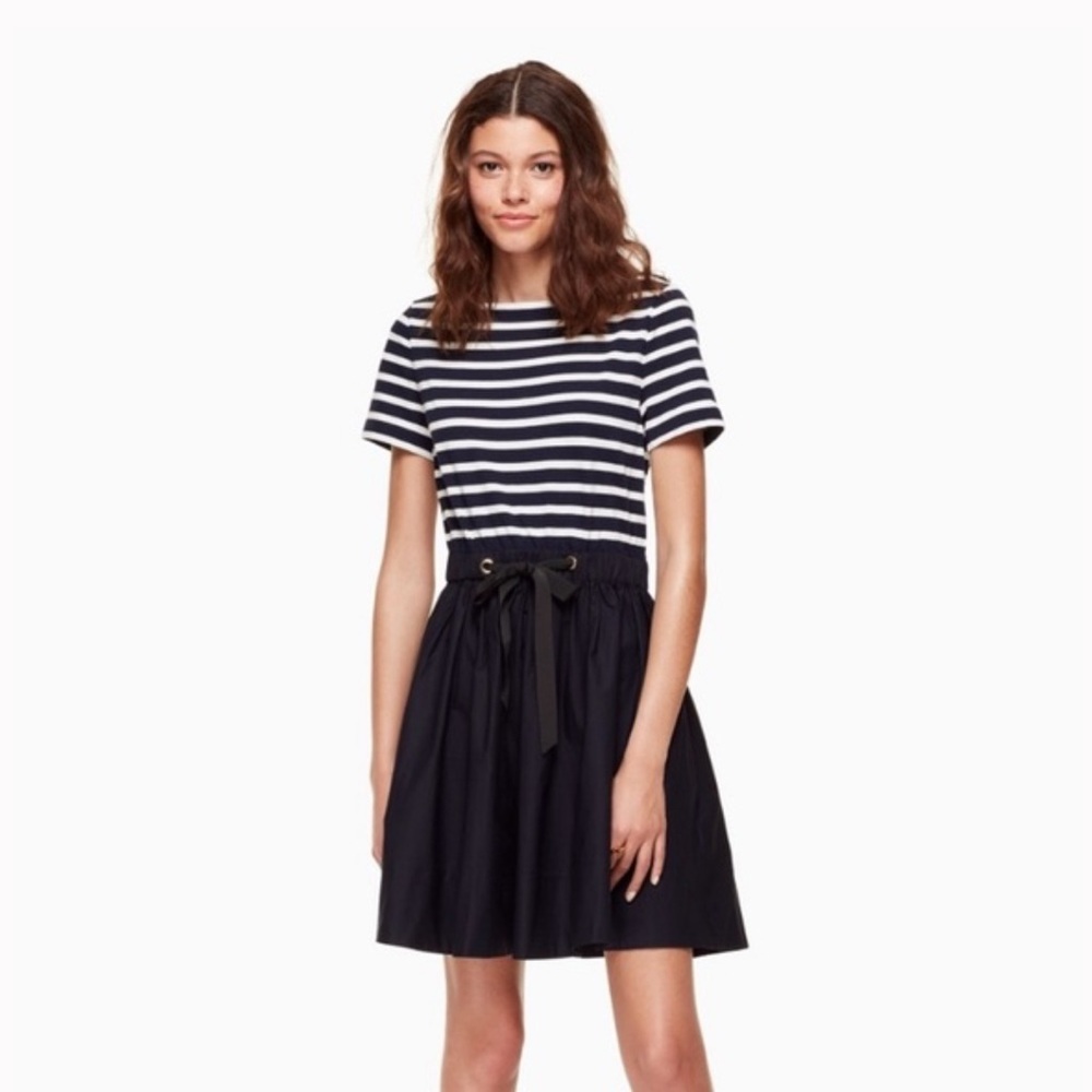 NWT Kate Spade New York Broome Street Striped Knit Mixed Media dress